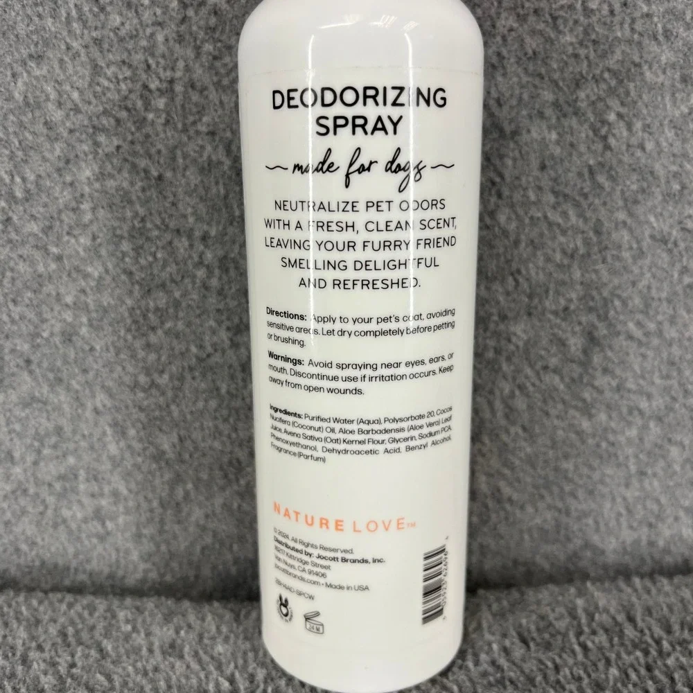 Nature Love Deodorizing Spray Dogs 8oz Papaya Mango Odor Neutralize Pet Grooming